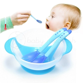 COD Baby Toddler Sucker Bowl Set with Spoon and Fork Training Eating Bowl boy girl Utensil kids