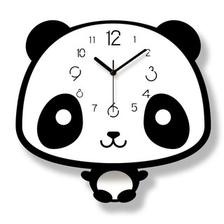 Cute Kids Room Panda Type Children Gifts Clocks Decor Silent Mute Home Cartoon Wall Clock