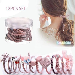 12PCS Elastic Hair Band Rope Ring Women Tie Ponytail Holder Hairband 1BOX (2)