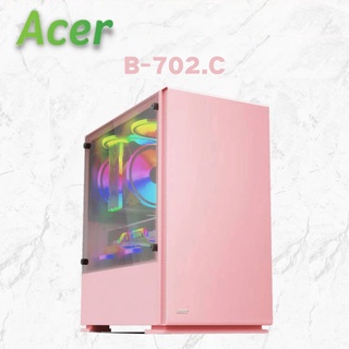 Desktop Components✠Acer B-702.C Pink Tempered Glass Gaming PC/ Desktop Case M-ATX / MINI-ITX