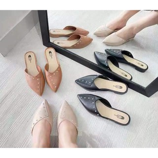 Korean Fashionable design loafer sandals flat for ladies shoes