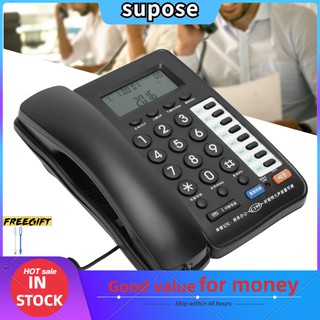 Supose Desktop Corded Phone with Caller ID Wired Landline Telephone 16 Kinds Ringtone 4 modes Volume Adjustable for Office Home