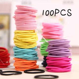 100PCS Women Girls Elastic Hair Band Colorful Hair Ties Ropes Rubberbands Hair Accesories