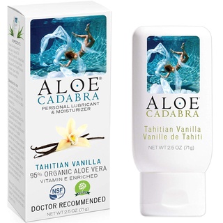 Aloe Cadabra Organic Personal Lubricant with 95% Aloe Vera, Flavored Tahitian Vanilla, 2.5 Ounce KZ0