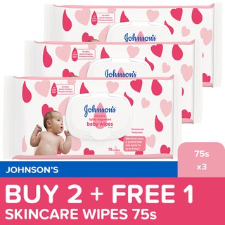 Johnson's Skincare Wipes 75s - Buy 2 Take 1