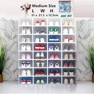 12PCS Shoe Box Transparent Storage Organizer United States Style Stockable Colorful Foldable Plastic