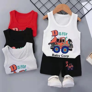 Baby Steps Boys Girls Terno Tank Top Sando Shorts 2 Piece Set