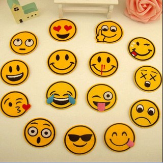 7Pcs Emoji expression Iron on Patches Embroidered Badge Applique patch Motif DIY