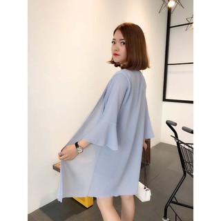 Korean Women Loose Long Chiffon Beach Cardigan Sunscreen Cape Coat