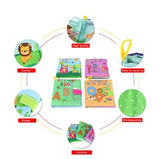 babiesbaby books♝ↂ✠4 Pcs/set Baby Rattles Toys Soft Cloth Book Educational Newborn Infant (4)
