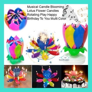 birthday party needs music candle birthday cake candle party decoration rotating lotus candle