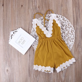 littlekids Adorable Baby Girls Halter Lace One-pieces (7)