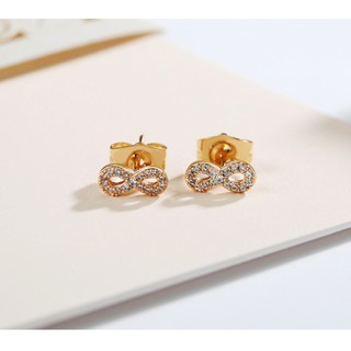 [Tyaa] Jewelry XUPING rose gold stud infinity stone earring