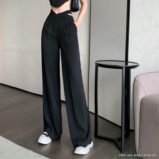 Design sense wide-leg suit casual pants women s summer 2021 new thin trousers high-waist straight drape pants