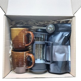 Premium Coffee Gift Box Set B - French Press (300ml) with Ground Coffee Gift Set