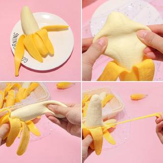 Novel Stress Relieve Venting Peeling Banana Squeeze Toy Super Elasticity Sensory Realistic Fruit