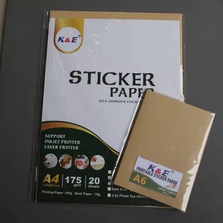 (BUY1GET1-A6)20PCS Sticker Paper A4 Matte, Glossy & Kraft A4 | Printable Sticker INKJET & LASER (5)
