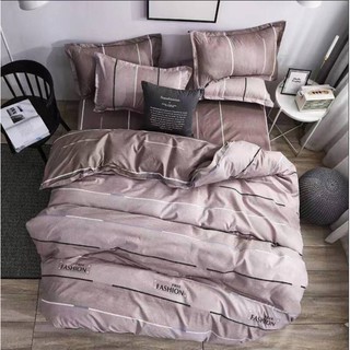 4 in 1 Bedsheet Set Modern Pattern Design Bed Linen Soft Duvet Cover Flat Sheet Pillowcase C-555 (9)
