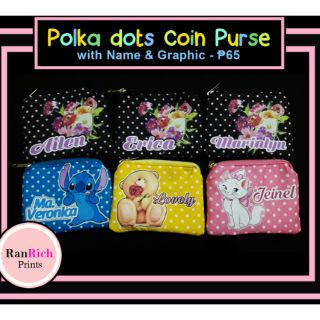Polka Dots Coin Purse- PERSONALIZED