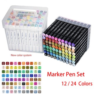 COD Double-Headed Marker 12/24/60 Color Loaded Marker Pen Set Primary School Students with Art