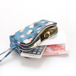 ✒☂☁Fashion new ladies three-layer clutch mobile phone bag female small bag casual all-match coin pur
