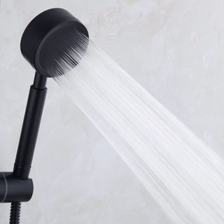 Black Shower Head Stainless Steel Handheld Wall Mounted High Pressure for Bathroom Water Saving