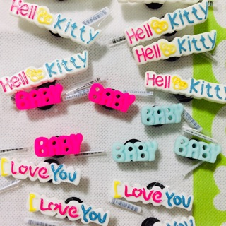 HELLO KITTY BABY ILOVEYOU Croc Shoe Charms Pins FOR HIGH QUALITY WITH TAG AND LOGO