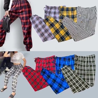 Women Plaid Printed/Checkered Jogger Pants with side pocket