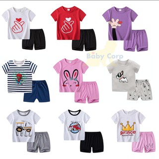 Baby Corp Boys Girls Tshirt Shorts 2 Piece Set Pajamas Terno