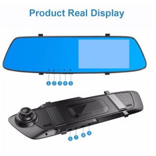 A075 Touch Screen Dash Cam Dual Rearview Mirror Car Camera (7)