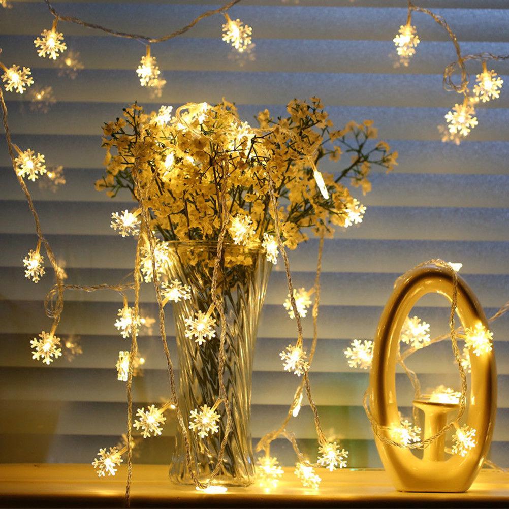 Snowflake String Fairy Lights Festival Xmas Party Home Decor (1)