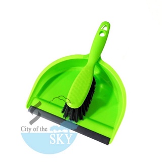 ❀□Plastic medium broom brush dustpan set