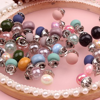 10PCS Pearl Brooch Pin Button Anti Exposure Coat Clothes Accessories