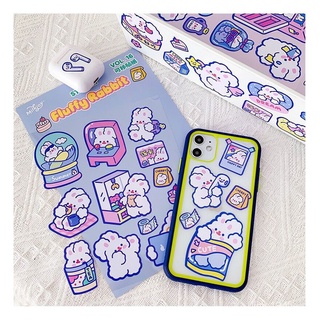 Travel Accessories✼✇Bentoy Milkjoy 2 Pages Cartoon Korea Rabbit Cartoon Cute Sticker DIY luggage Lab