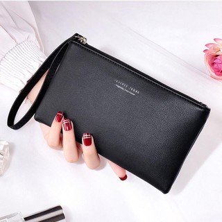 Small wallet new clutch bag female European and American clutch bag long leather wallet simple mobile phone coin purse