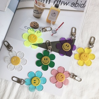 insKorean Cute Acrylic Smiley FlowersairpodsProtective Case Pendant Bag Keychain Pendant