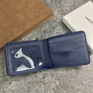 LACOSTE 100% authentic, men's zipper short wallet, fashion wallet, card holder, leather wallet (5)