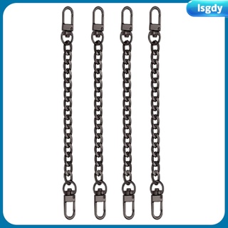 4 Pack 7.9 Inch Bag Flat Chain Strap Purse Extender with Alloy Clasps Handbag Chain Straps Metal Bag Strap Replacement Purse Clutches Handles (6)
