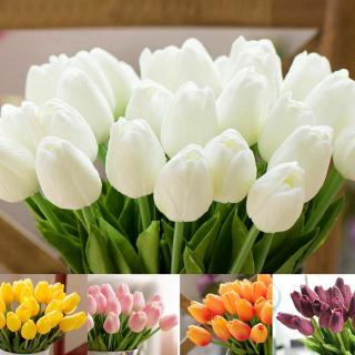 10PCS Tulip Artificial Flower Latex Bridal Wedding Bouquet Home Decor