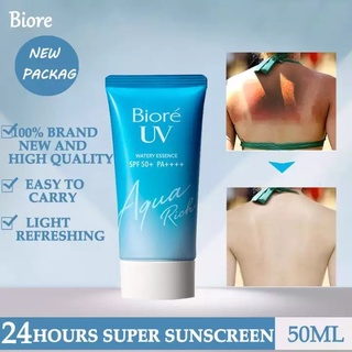 Biore Sunscreen cream UV Protection Aqua Rich Watery Essence SPF50+ Sunblock face body Moisturizer (7)