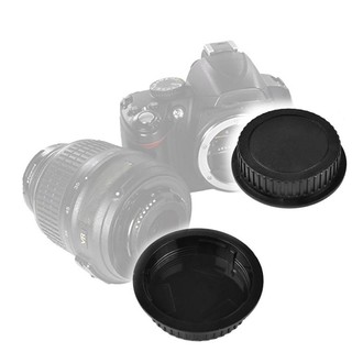 1pc 5.6×1.7cm Dust-proof Camera Lens Rear Cap Cover Protector for All NikonDSLR SLR LF-4 Black Lens