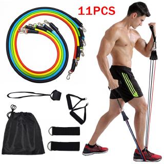 11Pcs Exercise Resistance Bands Sets for Women and Men Fitness Gym Strength Training Body Yoga Pilates Sport Rubber Band Pull Up