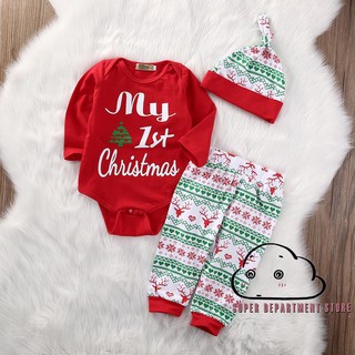 MPN-Newborn Baby Boys Girls First Christmas Clothes Romper