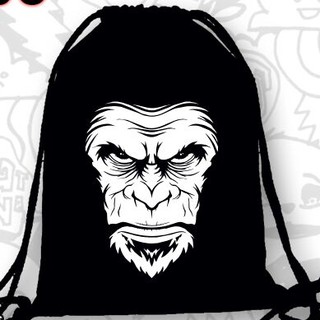 Gorila motif Drawstring Bag, Multifunctional Bag, Backpack, drawstingbag, Old School Bag