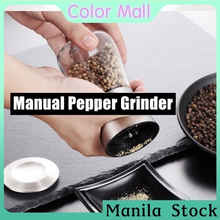 266 304 Stainless Steel Manual Pepper Grinder Glass Bottle Pepper Mill Kitchen Supplies Kitchenware