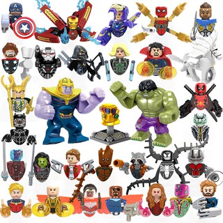 Marvel Avengers Toy Mini Doll Action Figure Thanos Iron Man Spider-man Thor Loki Super Hero Building