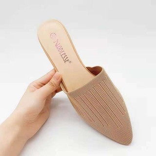 hot Korean leisure Pointed Toe Flat Half Shoes Mules