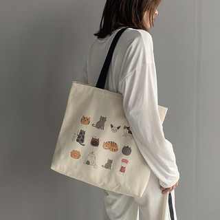 Canvas bag New autumn-winter large capacity Japanese and Korean canvas bags wearing the shoulders of women traveling to the office large bags
