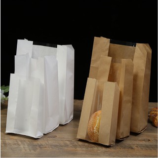 20Pcs Translucent Bread Kraft Square Bottom Packaging Bag (1)