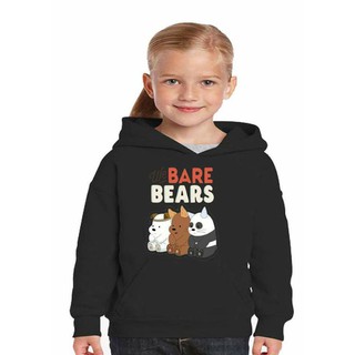 We Bare bear Black Hoodie Jacket for kids
